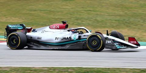 George Russell Mercedes test Barcellona F1