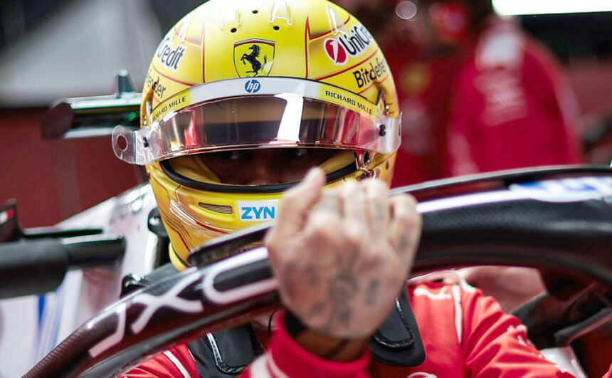 Hamilton Ferrari F1 Test Barcellona