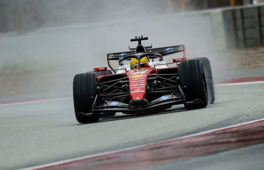Hamilton Ferrari Test Barcellona