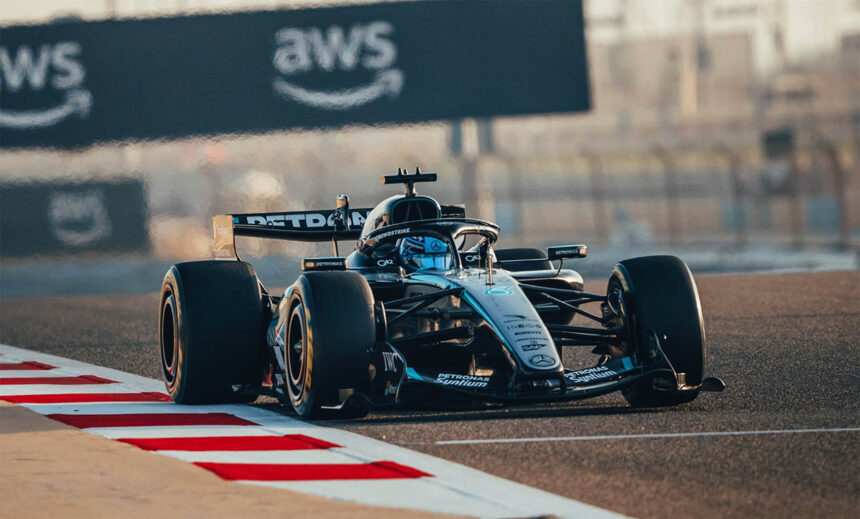 F1 test Baharain Mercedes Russell