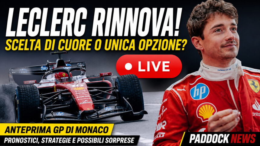 Leclerc Rinnova con Ferrari live commenta con noi